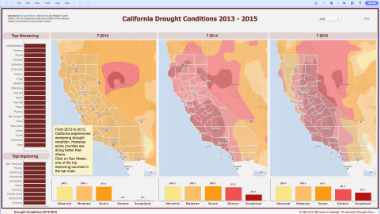 カリフォルニア州の干ばつ状況