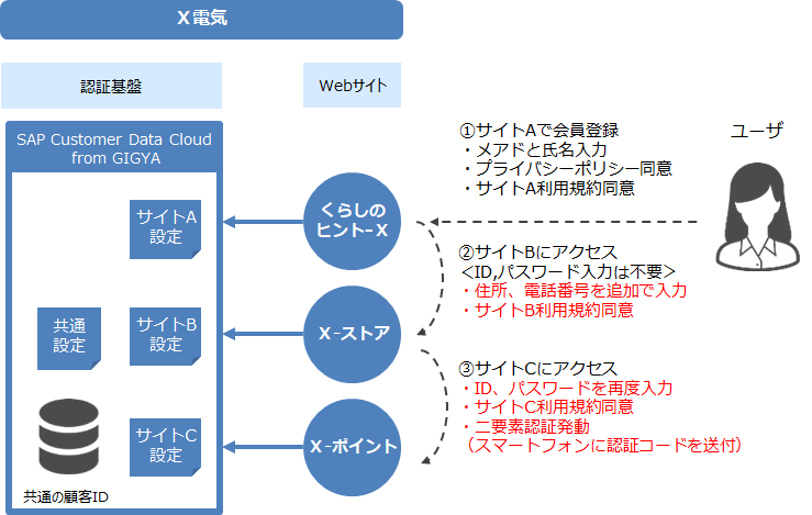 図2：マルチサイト環境におけるUXの例