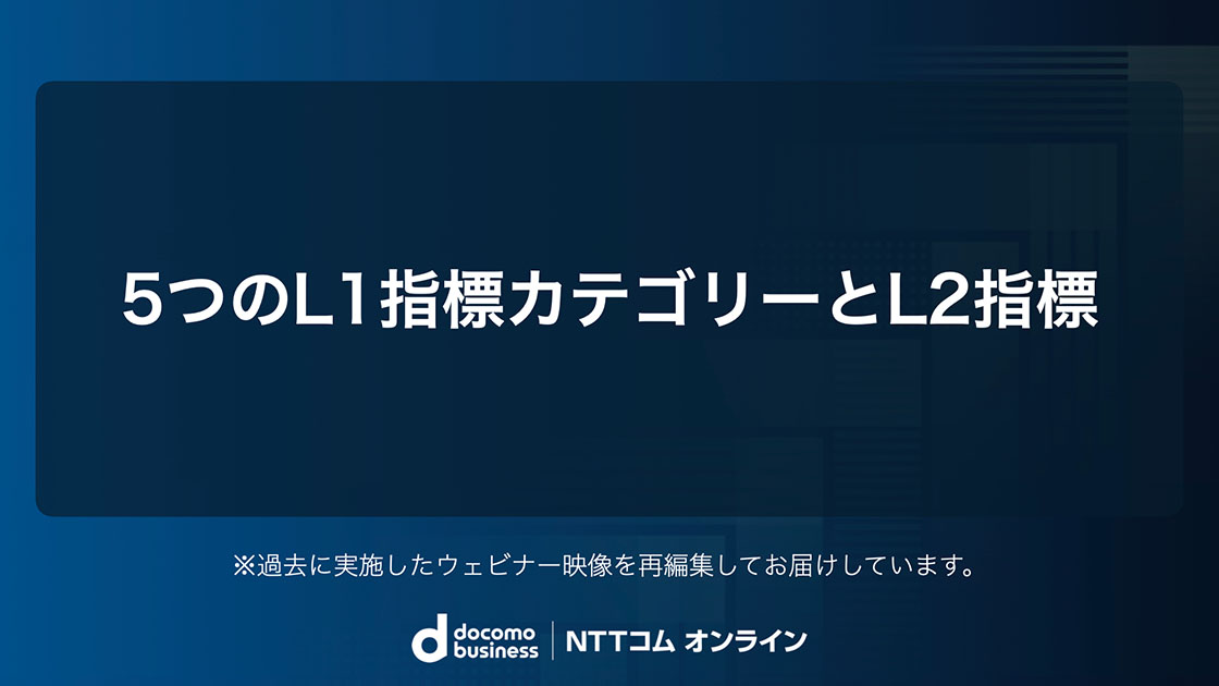 5つのL1指標カテゴリーとL2指標